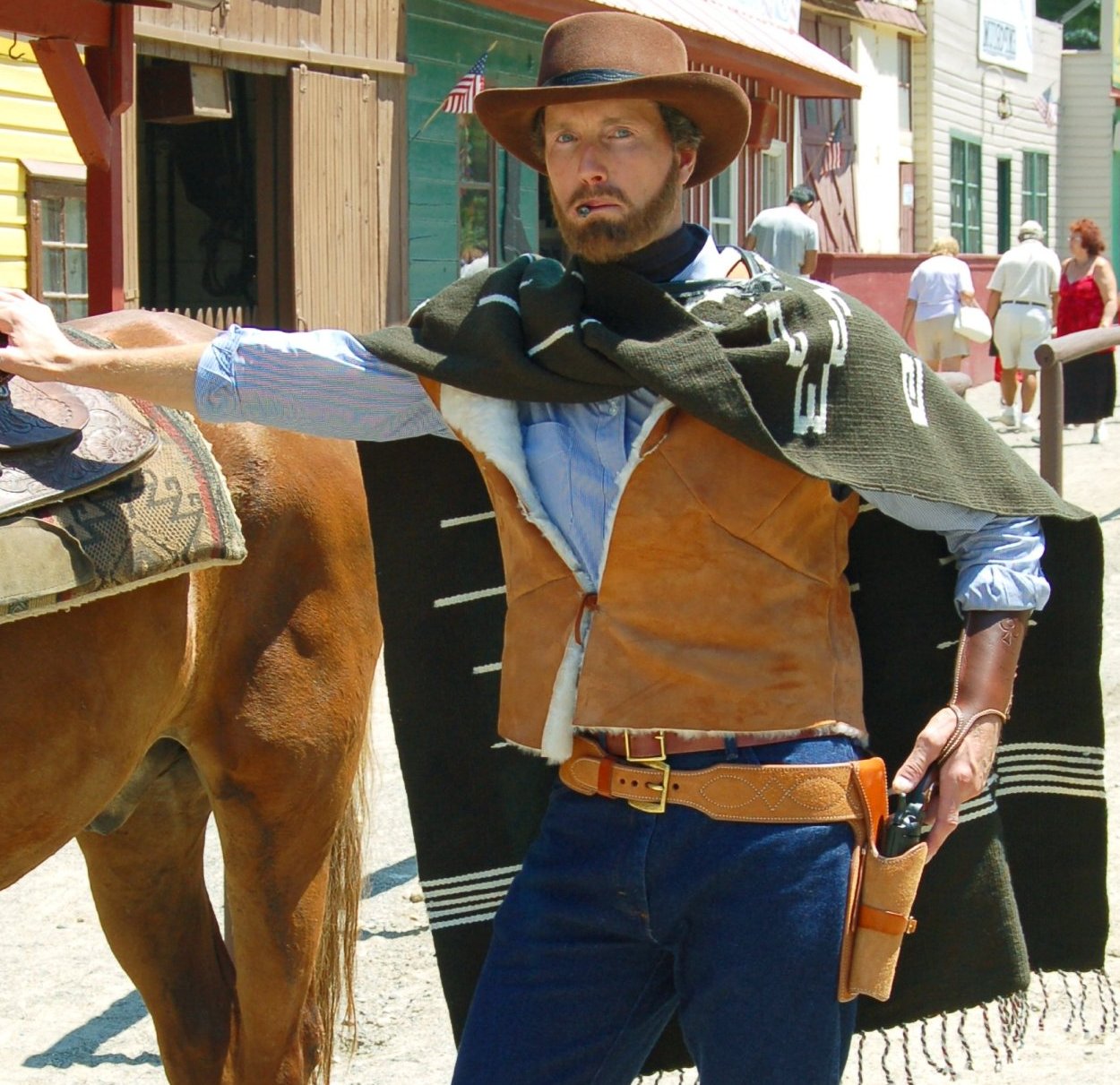 man wearing poncho 2