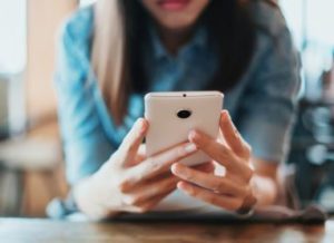 woman on smartphone 